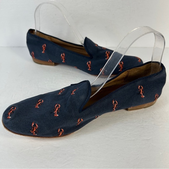 Coach Navy and Orange Patterned Women’s Loafers 11B - Picture 4 of 10